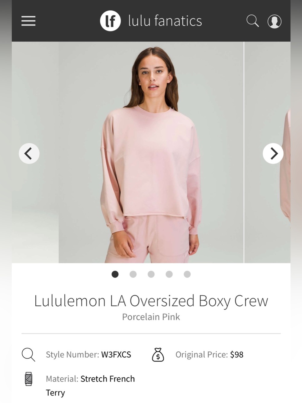 lululemon LA Oversized Boxy Crew (Cropped Crewneck Sweater)